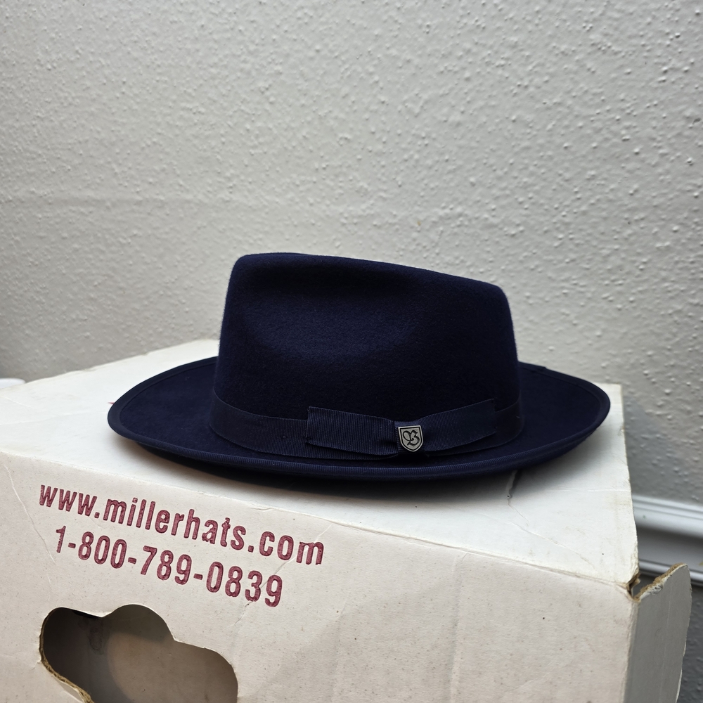 Brixton Navy Blue Fedora Hat